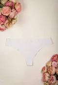 Majtki damskie - Białe Majtki Tangi Low Waist Zaqueline - miniaturka - grafika 1