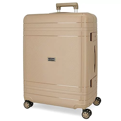Movom Wymiary, średniej wielkości, beżowe, 44 x 66 x 27 cm, sztywne,  polipropylen, zamknięcie TSA 78 l, 3,82 kg, 4 podwójne kółka, beżowa, średnia  walizka, beżowy, Średniej wielkości walizka - Ceny i opinie na Skapiec.pl