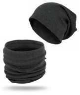 Czapki męskie - Komplet Czapka + Komin Dwuwarstwowy Beanie Zimowy - miniaturka - grafika 1