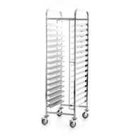 Wózki na żywność - Wózek na 16xGN 1/1 i 16 blach piekarniczych 600x400 mm transportowy ze stali nierdzewnej 470x620x1700 TECHNICA, Silver Line - miniaturka - grafika 1