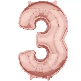Amscan Balon foliowy cyfra 3, 26", szampański 36597 - Balony i akcesoria - miniaturka - grafika 1