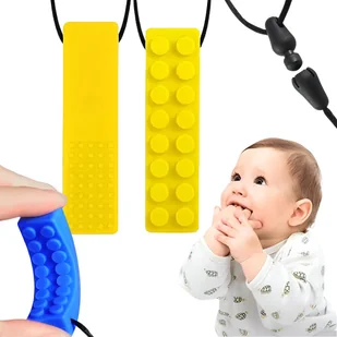 GRYZAK LOGOPEDYCZNY ZABAWKA SENSORYCZNA ŻÓŁTY KLOCEK NASZYJNIK SILIKON - Gryzaki dla dzieci GRYZAK LOGOPEDYCZNY ZABAWKA SENSORYCZNA ŻÓŁTY KLOCEK NASZYJNIK SILIKON - Gryzaki dla dzieci - miniaturka - grafika 1
