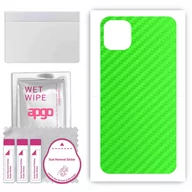 Szkła hartowane na telefon - Folia naklejka skórka strukturalna na TYŁ do Apple iPhone 11 Pro Max -  Carbon Zielony - apgo SKINS - miniaturka - grafika 1