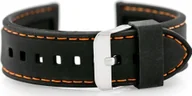 Akcesoria do smartwatchy - Pasek gumowy do zegarka U20 - czarny/pomarańczowe 28mm - miniaturka - grafika 1