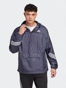 Kurtki i kamizelki sportowe męskie - adidas Kurtka przejściowa WIND.RDY Hooded Anorak HT8723 Niebieski Loose Fit - miniaturka - grafika 1