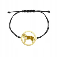 Bransoletki - Bransoletka Pozłacana z psem Moscow Watchdog sznurek 925 Urodziny GRAWER - miniaturka - grafika 1