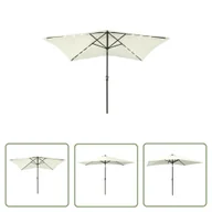 Parasole ogrodowe - The Living Store Parasol ogrodowy z LED i stalowym słupkiem - piaskowy - 2x3 m - Parasol Ogrodowy - miniaturka - grafika 1