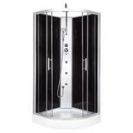 Kabiny z hydromasażem - Novoterm Kerra Faro 80 80x80 profil aluminium satyna - miniaturka - grafika 1