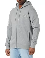 Bluzy męskie - GANT Męska bluza z kapturem Tonal Archive Shield Zip Hoodie, szary melanż, XXL - miniaturka - grafika 1
