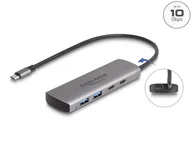 Huby USB - DeLOCK 64299 huby i koncentratory USB 3.2 Gen 1 (3.1 Gen 1) Type-C 10000 Mbit/s Szary - miniaturka - grafika 1