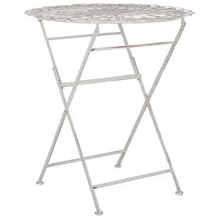Stolik ogrodowy metalowy ø 70 cm biały STIFFE - Stoły ogrodowe - miniaturka - grafika 1