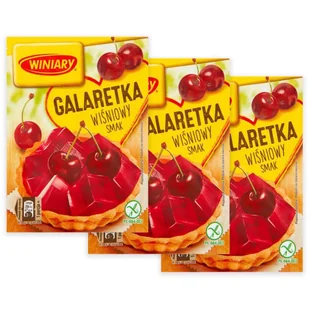 Winiary Galaretka wiśniowy smak 71 g x 3 sztuk - Galaretki - miniaturka - grafika 1