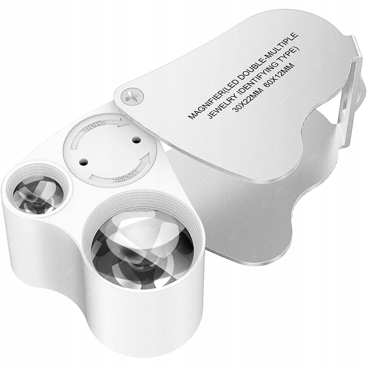 LUPA JUBILERSKA SZKŁO POWIĘKSZAJĄCE KIESZONKOWA DO CZYTANIA LED 60x 30x