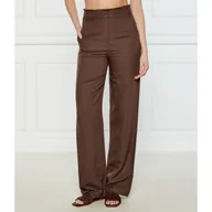 Spodnie damskie - Patrizia Pepe Spodnie flare fit z dodatkiem lnu - miniaturka - grafika 1