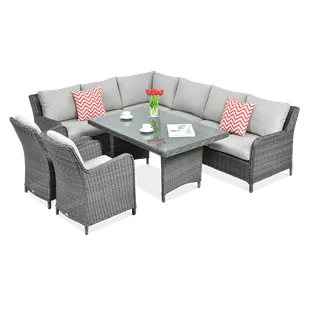 Narożnik z technorattanu MARYLAND Dark Grey - Meble ogrodowe - miniaturka - grafika 1