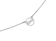 Biżuteria dla dzieci - Naszyjnik srebrny 925 delikatny symbol nieskończoności w kole - miniaturka - grafika 1