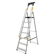Drabiny - DRABEST Drabina aluminiowa domowa z poręczami 7 stopniowa 150 kg - miniaturka - grafika 1
