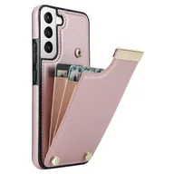 Etui i futerały do telefonów - Do Samsung Galaxy S22 5G Etui na telefon komórkowy Sprzętowy wystrój TPU PU Skórzany pokrowiec na karty Różowe złoto Rose Gold - miniaturka - grafika 1