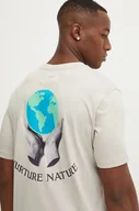 Koszulki męskie - Champion t-shirt bawełniany męski kolor beżowy z nadrukiem 220429 - miniaturka - grafika 1
