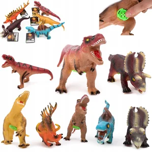 FIGURKA DINOZAUR DINOSAUR GUMOWY DŹWIĘK 6 FIGUREK DO WYBORU STWÓRZ ZESTAW - Figurki dla dzieci - miniaturka - grafika 1
