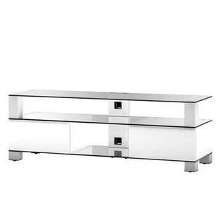 Sonorous MD9140 HIGH GLOSS C-INX-WHT - przeźroczyste szkło, inox aluminium, biały - Szafki RTV - miniaturka - grafika 1