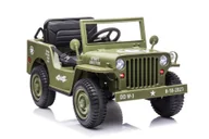 Pojazdy elektryczne dla dzieci - Bemi, Jeep na akumulator Wojskowy 4 Silniki 12V Oliwkowy - miniaturka - grafika 1