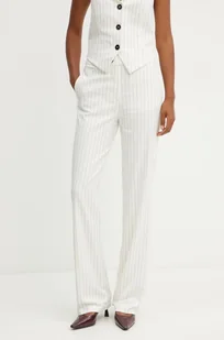 Morgan spodnie PVEGA.F damskie kolor biały proste high waist PVEGA.F - Spodnie damskie - miniaturka - grafika 1