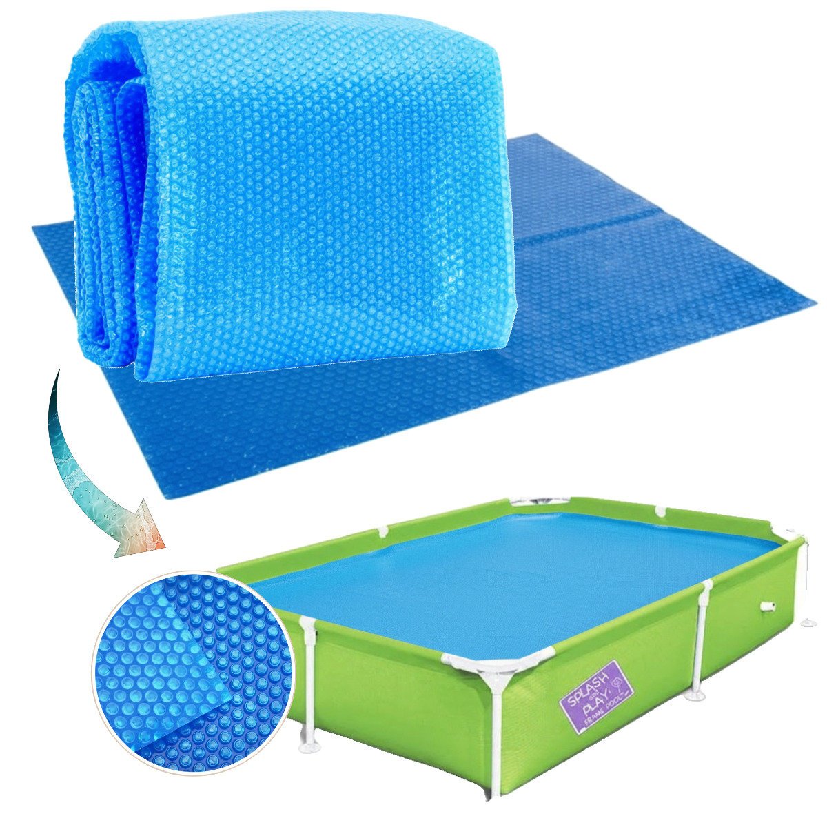 Bestway pokrywa solarna folia basenowa do basenu  splash and play 221x150cm