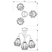 Lampy sufitowe - Lampa sufitowa Jin, czarna/mosiądz, 3-punktowa - miniaturka - grafika 1