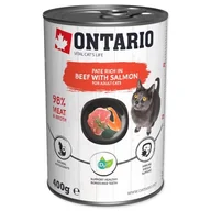 Mokra karma dla kotów - ONTARIO konserwa dla kotów Wołowina przyprawiona Łososiem oraz Spiruliną 400g (213-21102) - miniaturka - grafika 1