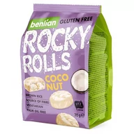 Ciastka - Wafle ryżowe w polewach Rocky rolls white - coconut Benlian, 70g - miniaturka - grafika 1