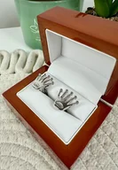 Spinki do mankietów i krawatów - SPINKI DO MANKIETÓW srebrne korona król koszuli - miniaturka - grafika 1