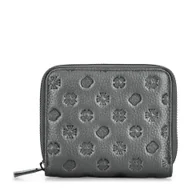 Portfele - Damski portfel skórzany w tłoczenie srebrny - miniaturka - grafika 1