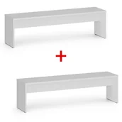 Wyposażenie sportowe i gimnastyczne - Ławka szatniowa 1+1 GRATIS, 1500 mm, biały - miniaturka - grafika 1