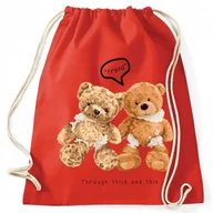 Plecaki worki - WORKO PLECAK CZERWONY Do Szkoły Na Buty THROUGH TRICK AND THIN Różne Wzory - miniaturka - grafika 1