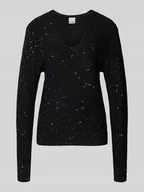 Swetry damskie - Sweter z dzianiny z cekinami model ‘DAMIAN’ - miniaturka - grafika 1