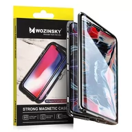 Etui i futerały do telefonów - Wozinsky Full Magnetic Case magnetyczne etui 360 pokrowiec na przód i tył z wbudowanym szkłem Samsung Galaxy A72 4G czarno-przezroczysty - miniaturka - grafika 1