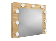 Lustra - Lustro stelaż toaletka kosmetyczna wieszane stojące 9 żarówek LED dąb craft - miniaturka - grafika 1