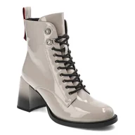 Botki damskie - Szare Botki S.Barski Damskie Buty Na Obcasie - miniaturka - grafika 1