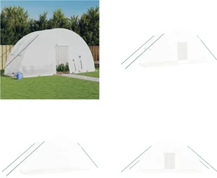 vidaXL Szklarnia z ramą stalową biała 12 m² 6x2x2,85 m - Szklarnia - Szklarnie - Tunel foliowy - Szklarnia Walk-in - Szklarnie ogrodowe - miniaturka - grafika 1