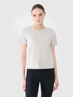 Koszulki i topy damskie - 4F T-shirt regular z nadrukiem damski - szary XS - miniaturka - grafika 1