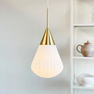 Lampy sufitowe - Dyberg Larsen Lampa wisząca designerska Ballon, możliwość ściemniania, biały / opal, salon / jadalnia, szkło, design - miniaturka - grafika 1