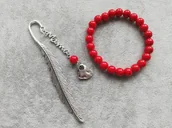 Zakładki do książek - zestaw ZAKŁADKA serce bransoletka DZIEŃ MAMY - miniaturka - grafika 1