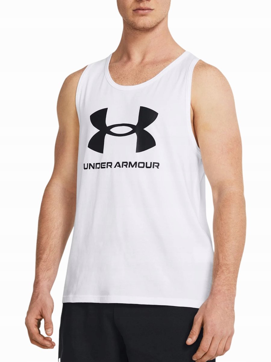 Koszulka Męska Under Armour Bez Rękawów 1382883-100 Biała Na Lato Xxl