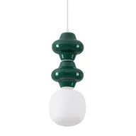 Lampy sufitowe - Lampa ceramiczna wisząca VILROSA LE44559 do salonu ciemnozielona biała - miniaturka - grafika 1