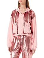 Spodnie damskie - Love Moschino Spodnie damskie typu Regular Fit, różowy, 42 - miniaturka - grafika 1