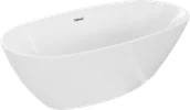 Wanny - Mexen Eris wanna wolnostojąca 180 x 80 cm, biała, przelew chrom - 53441808000-01 - miniaturka - grafika 1