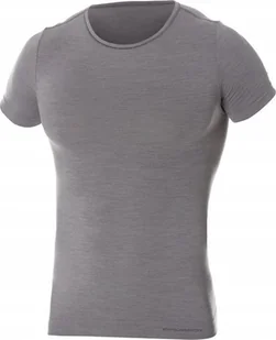 Brubeck SS11030 Koszulka męska z krótkim rękawem COMFORT WOOL ciemnoszary XXL - Koszulki sportowe męskie - miniaturka - grafika 1