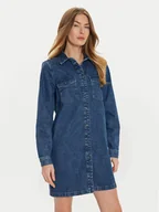 Sukienki - Noisy May Sukienka jeansowa New Signe 27034106 Granatowy Relaxed Fit - miniaturka - grafika 1