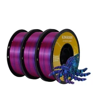 Filamenty i akcesoria do drukarek 3D - filament do drukarek 3D, trójkolorowy materiał jedwabny, szpula bez pęcherzyków powietrza, czerwono-zielono-niebieski - miniaturka - grafika 1
